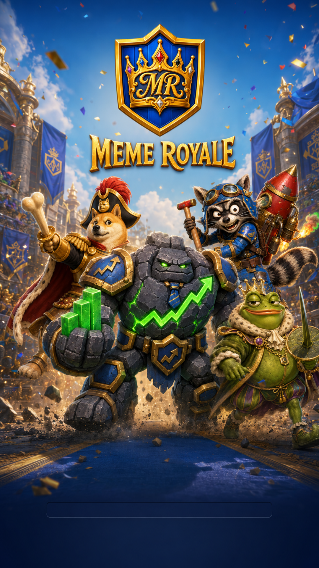 Meme Royale fighters charging into battle